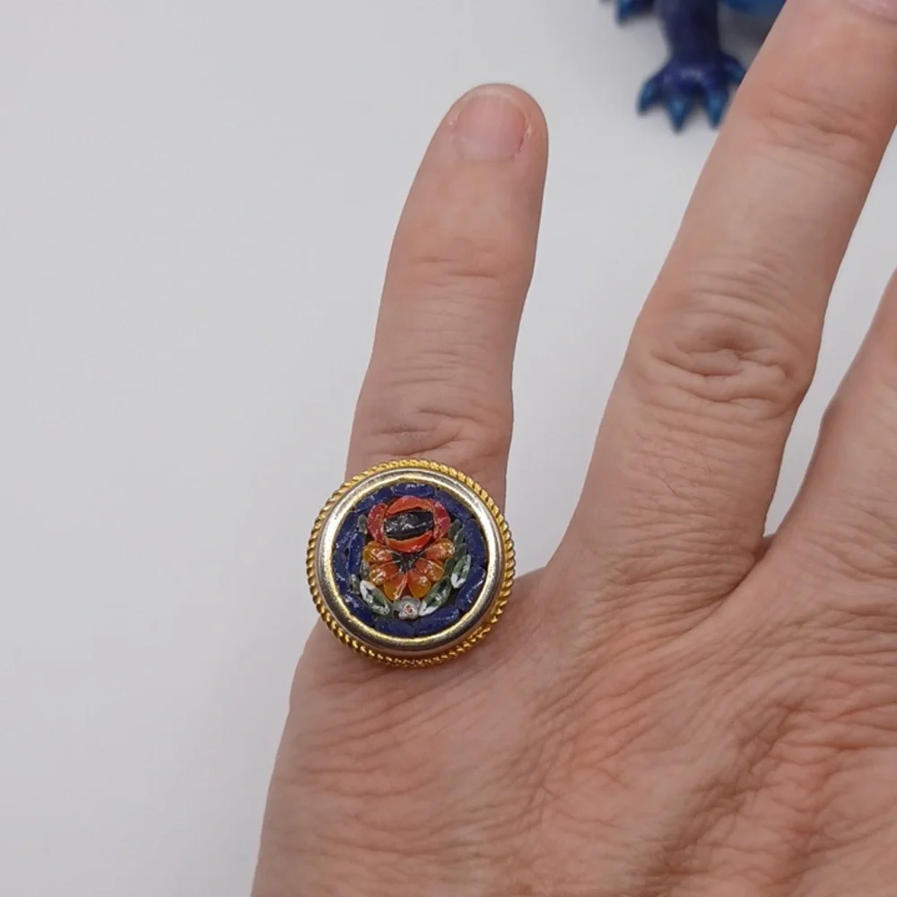 Micro Mosaic Floral Ring